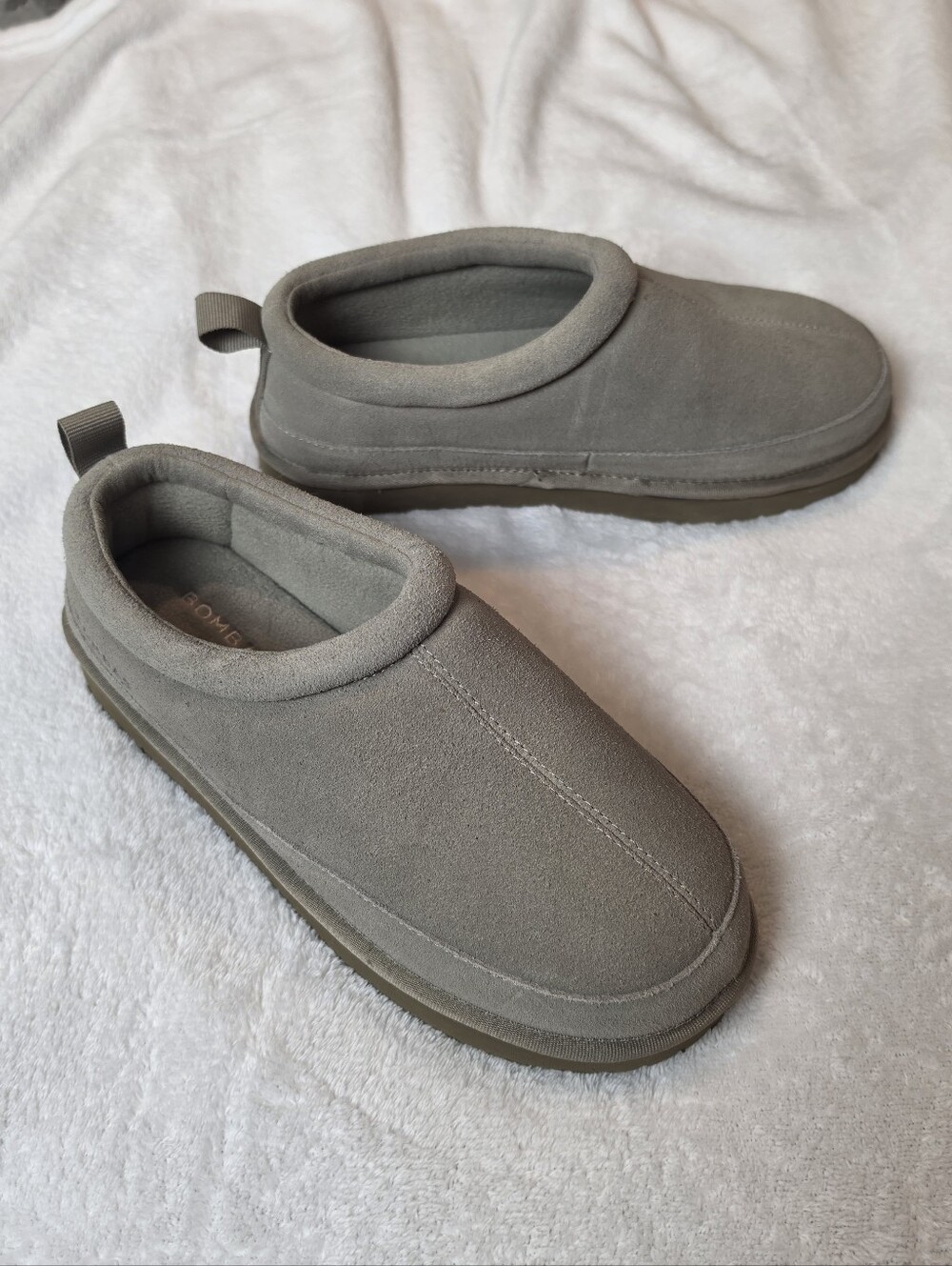 Bombas Women’s Suede Saturday Slipper in Taupe 7